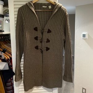 Halogen Shawl Collar Toggle Heavy Long Cardigan
